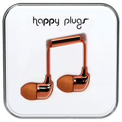 Happy Plugs In-Ear Headphones with Mic/Remote Rose Gold